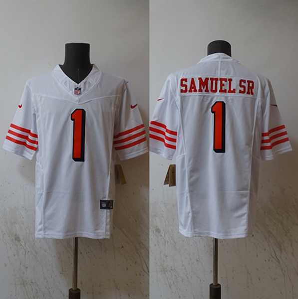 Mens San Francisco 49ers #1 Deebo Samuel Black Vapor Untouchable Limited Football Stitched Jersey->->NFL Jersey